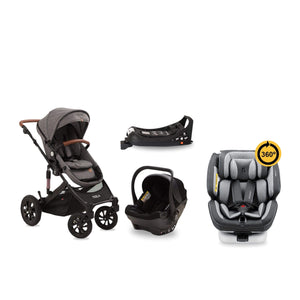 elite 5in1 baby toddler stroller pram travel system grey with grey one360