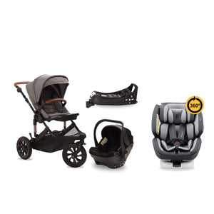 noola sprint 5in1 stroller pram travel system grey with grey one360 car seat