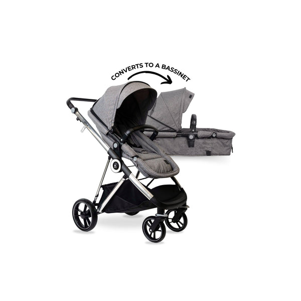 noola luxe 2in1 baby stroller lunar grey