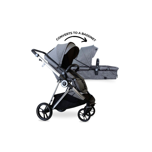 noola luxe 2in1 baby stroller lunar grey