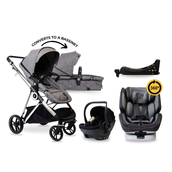 noola luxe 5in1 baby stroller lunar grey