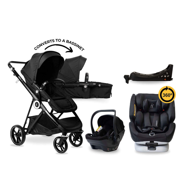 noola luxe 5in1 baby stroller midnight black