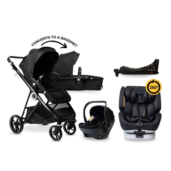 noola luxe 5in1 baby stroller midnight black