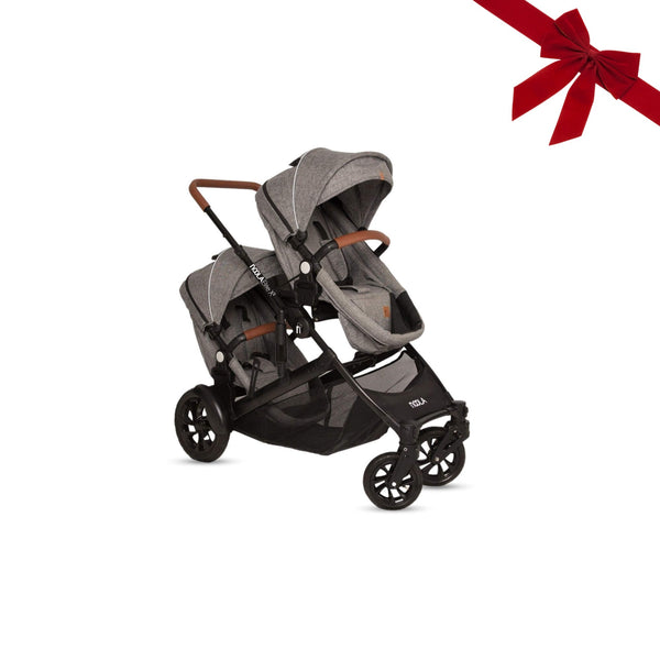 noola elitex2 2in1 twin travel system lunar grey baby pram stroller