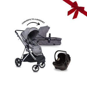 noola luxe baby pram stroller lunar grey