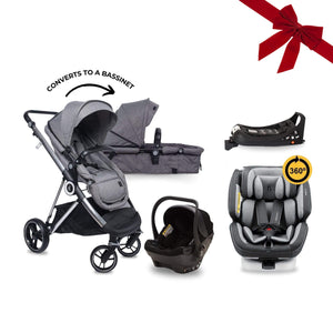 noola luxe baby pram stroller lunar grey one360 